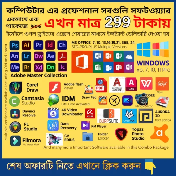 PC Software Bundle – একবার কিনলেই আজীবন ব্যবহার